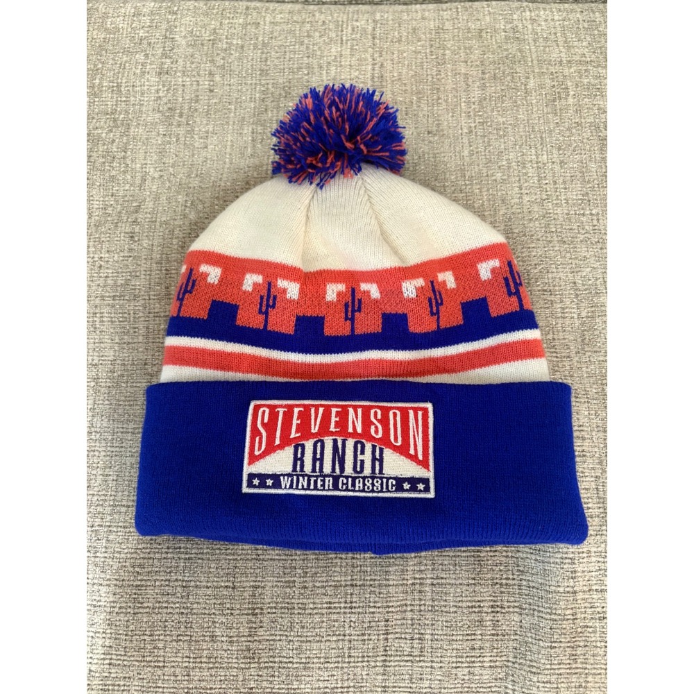 Stevenson Ranch Winter Classic Western Pom Beanie Desert Cactus Blue Coral